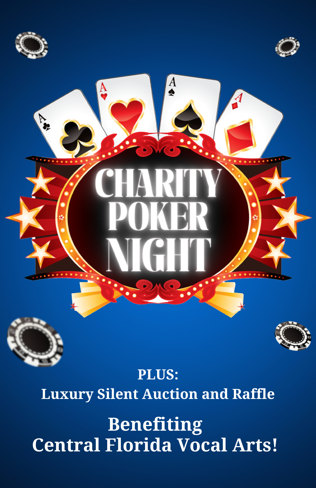 Poster for the Charity Poker Night benefiting Central Florida Vocal Arts