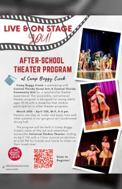 Poster for the After-School Theatre Program. Details on the link